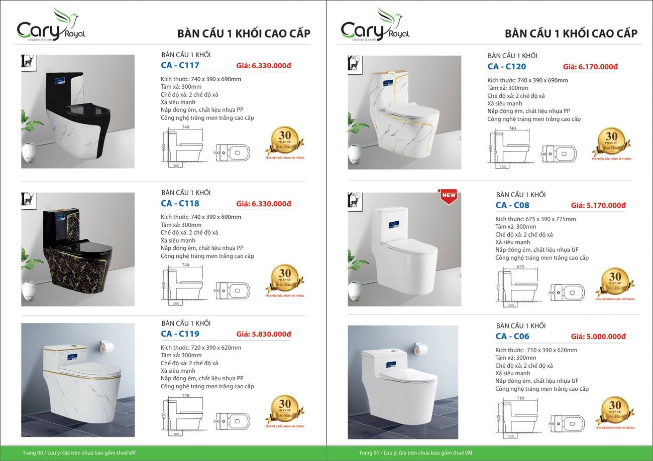 Bảng giá và Catalogue Thiết bị vệ sinh CARY ROYAL mới nhất /Page 46